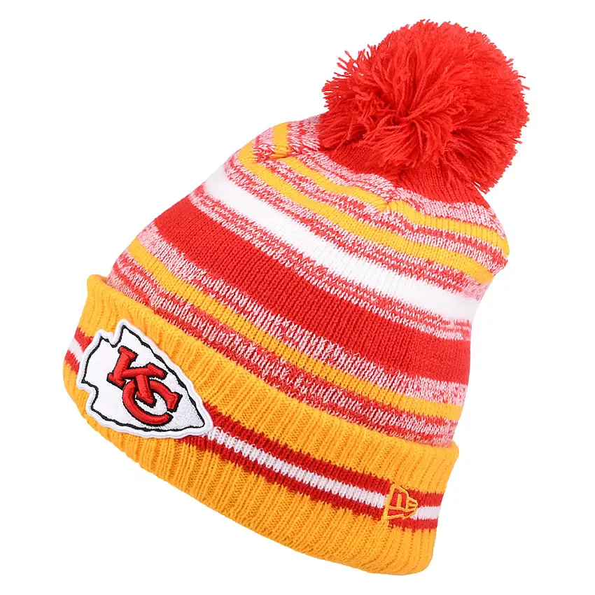 Bonnet à Pompon NFL Sport Knit OTC Kansas City Chiefs rouge-doré NEW ERA