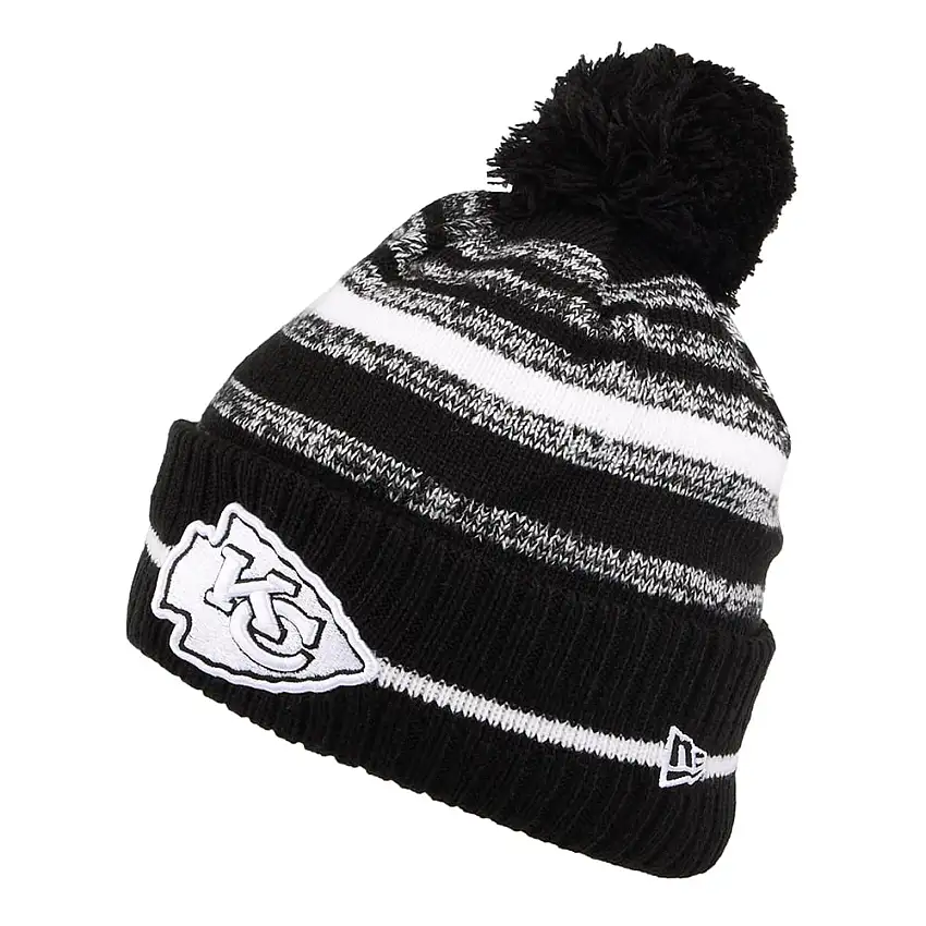 Bonnet à Pompon NFL Sport Knit Kansas City Chiefs noir-blanc NEW ERA