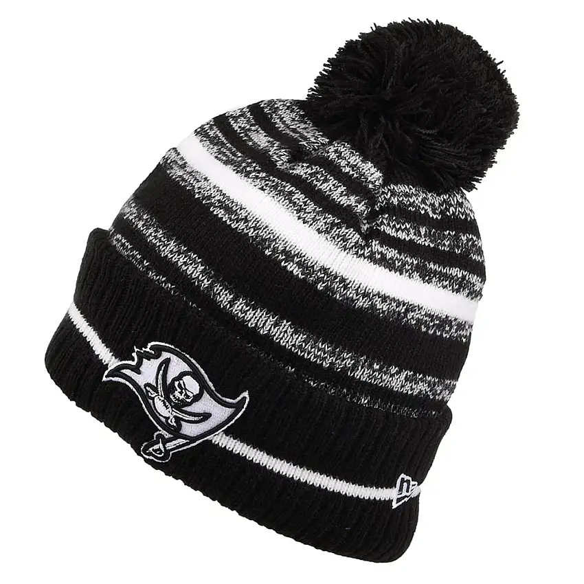 Bonnet à Pompon NFL Sport Knit Tampa Bay Buccaneers noir-blanc NEW ERA