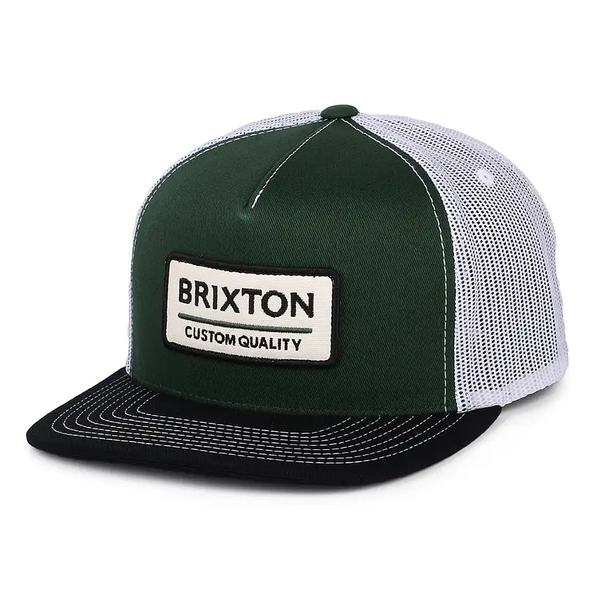 Casquette Trucker Palmer Proper MP vert-noir délavé-blanc BRIXTON