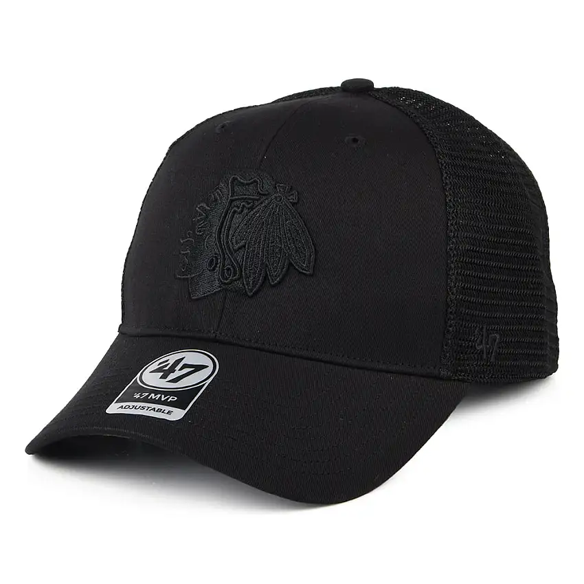 Casquette Trucker NHL Branson MVP Chicago Blackhawks noir sur noir 47 BRAND