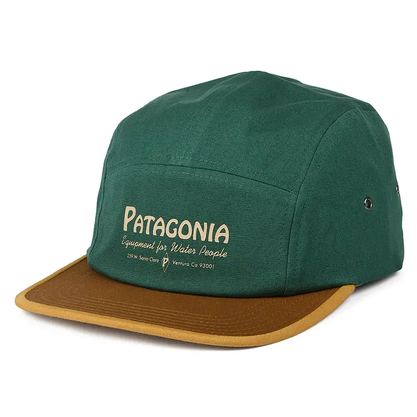 Casquette 5 Panel en Coton Bio Water People Banner Graphic Maclure vert-moutarde PATAGONIA