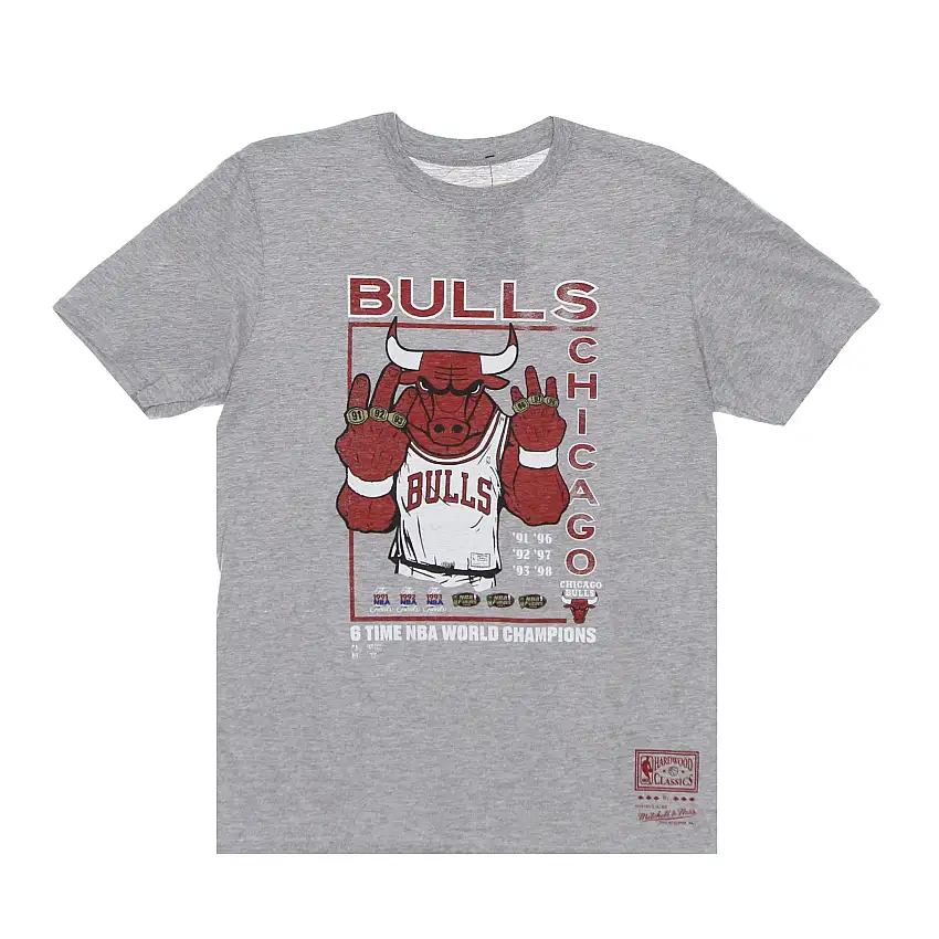 Boy Boy NBA Last Dance 6X Champs Tee Classics de bois dur 3 Chibul Gray