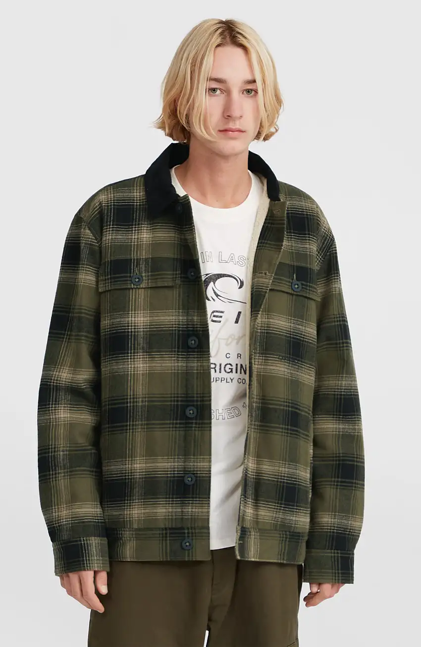 Veste doublée en polaire | Green Check Small