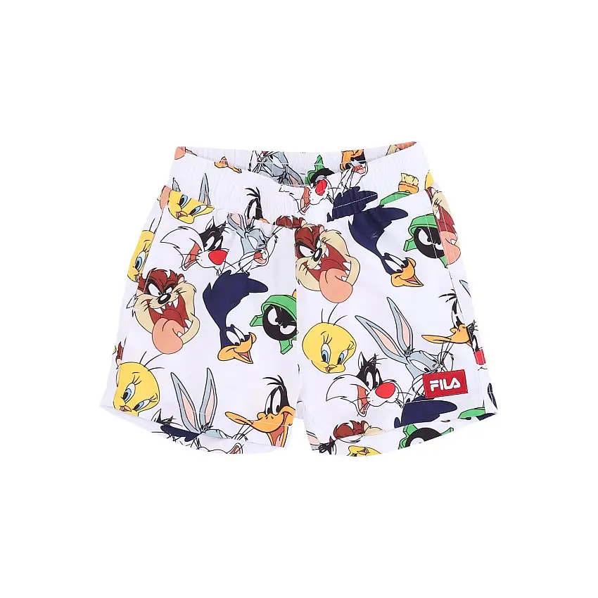 Lamego partout sur imprimer des shorts de plage de plage x looney tunes blanc brillant