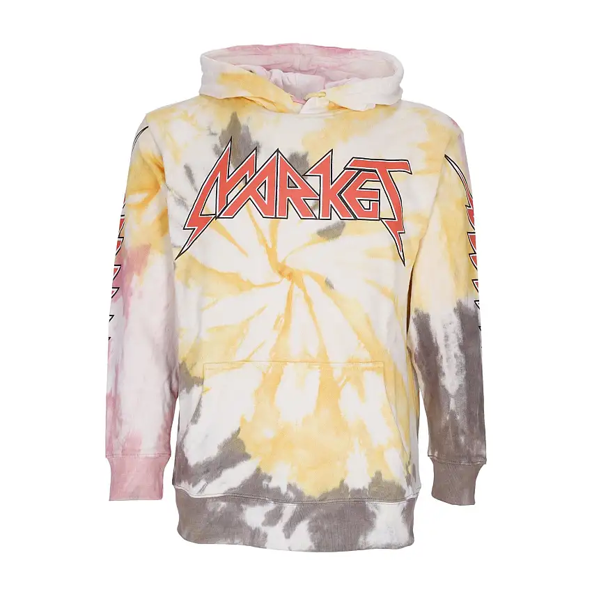 Sweat à capuche léger pour hommes à sweat à sweat à dye de fer à tie-dye x smiley tie dye