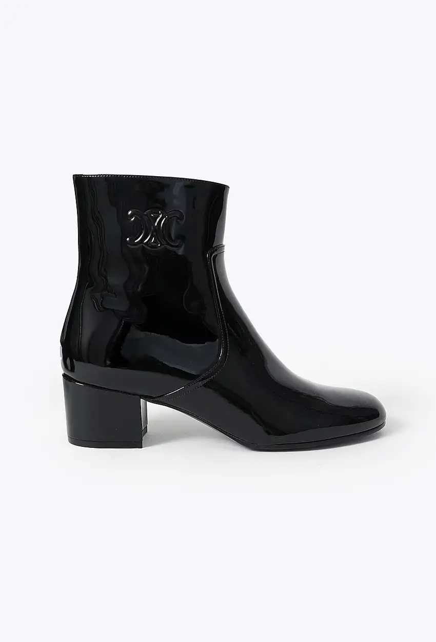 2024 Bottes en Cuir Verni Triomphe - Céline