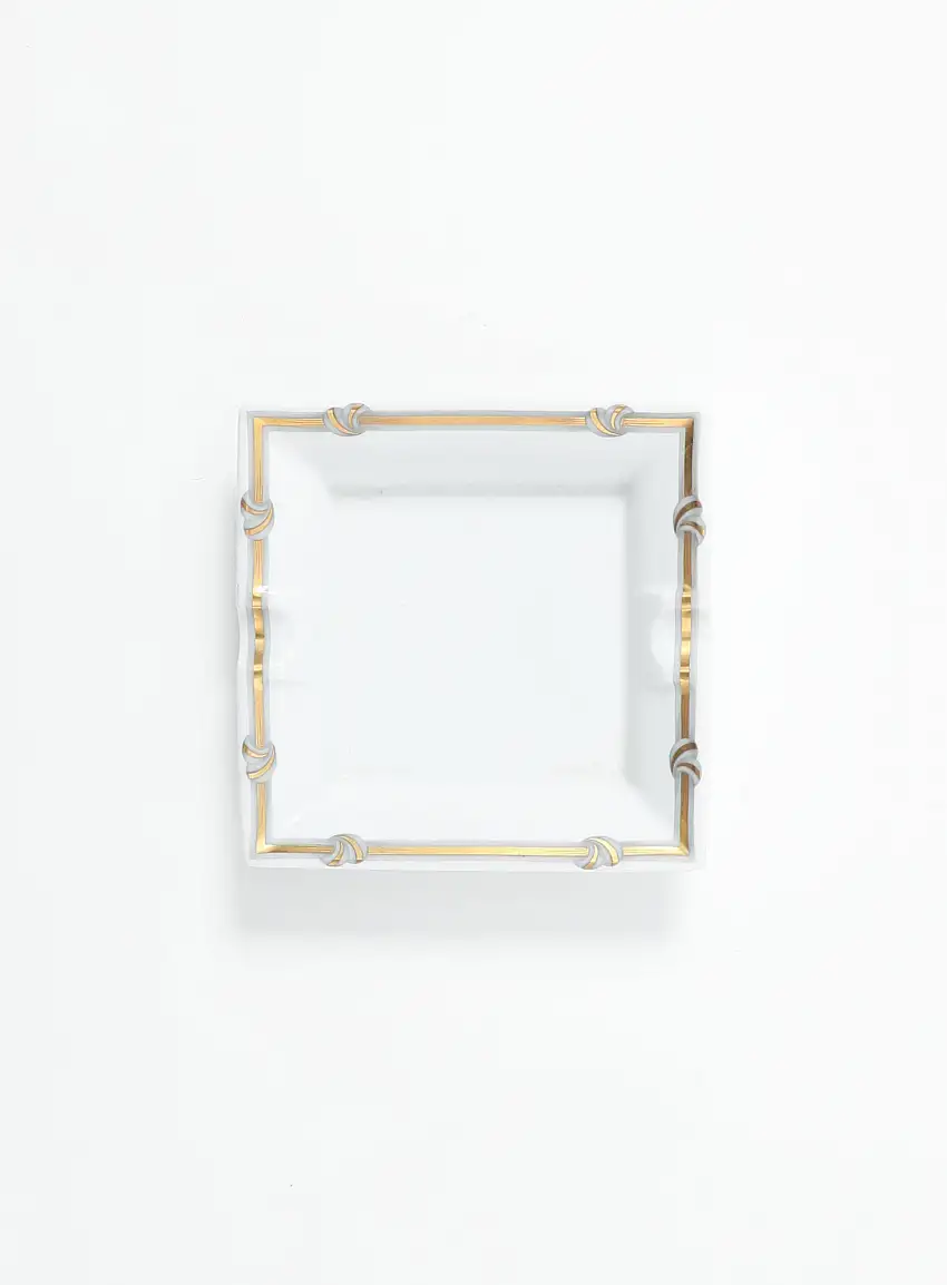 Christofle Cendrier Ruban Or Limoges | Authentique & Vintage