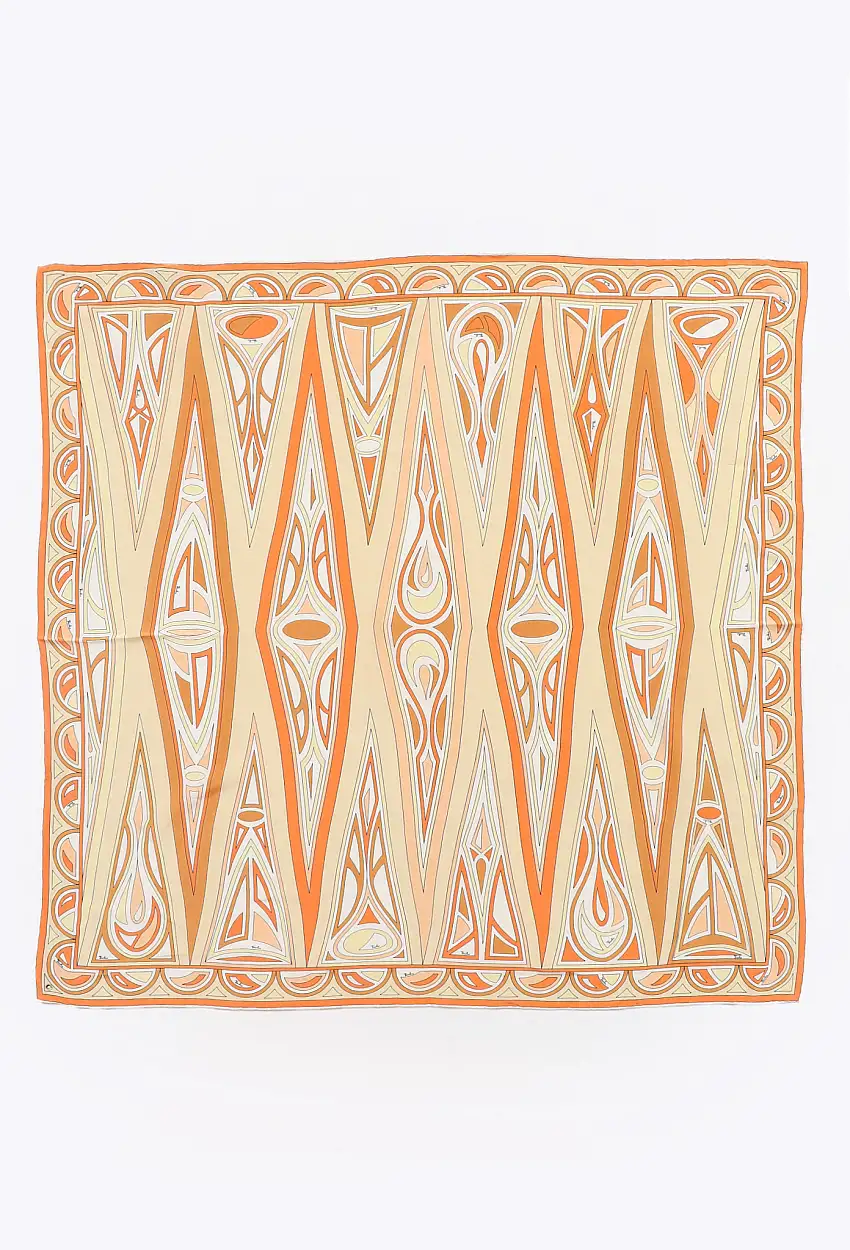 '70s Foulard en soie imprimé abstrait - Emilio Pucci