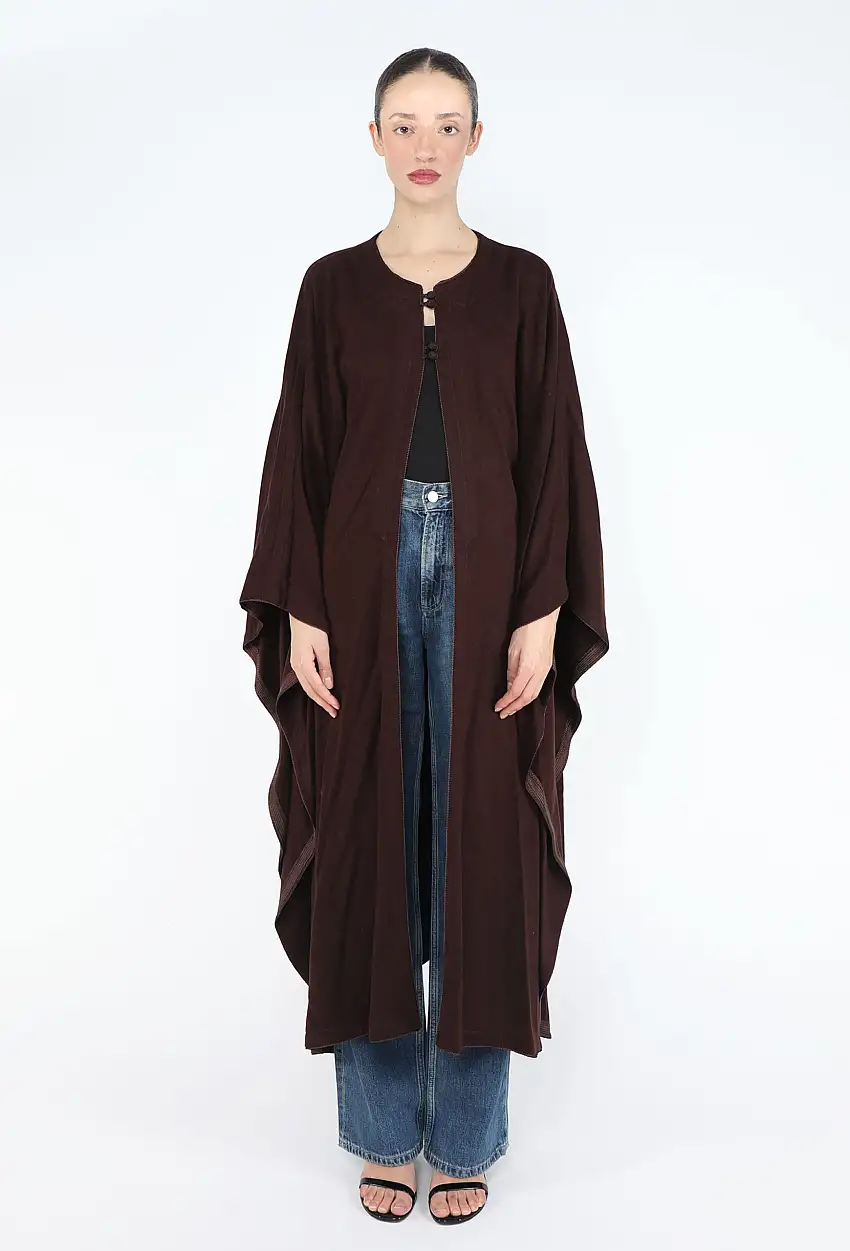 Caftan Marocain en Cachemire Passmenterie - Trésors du Monde