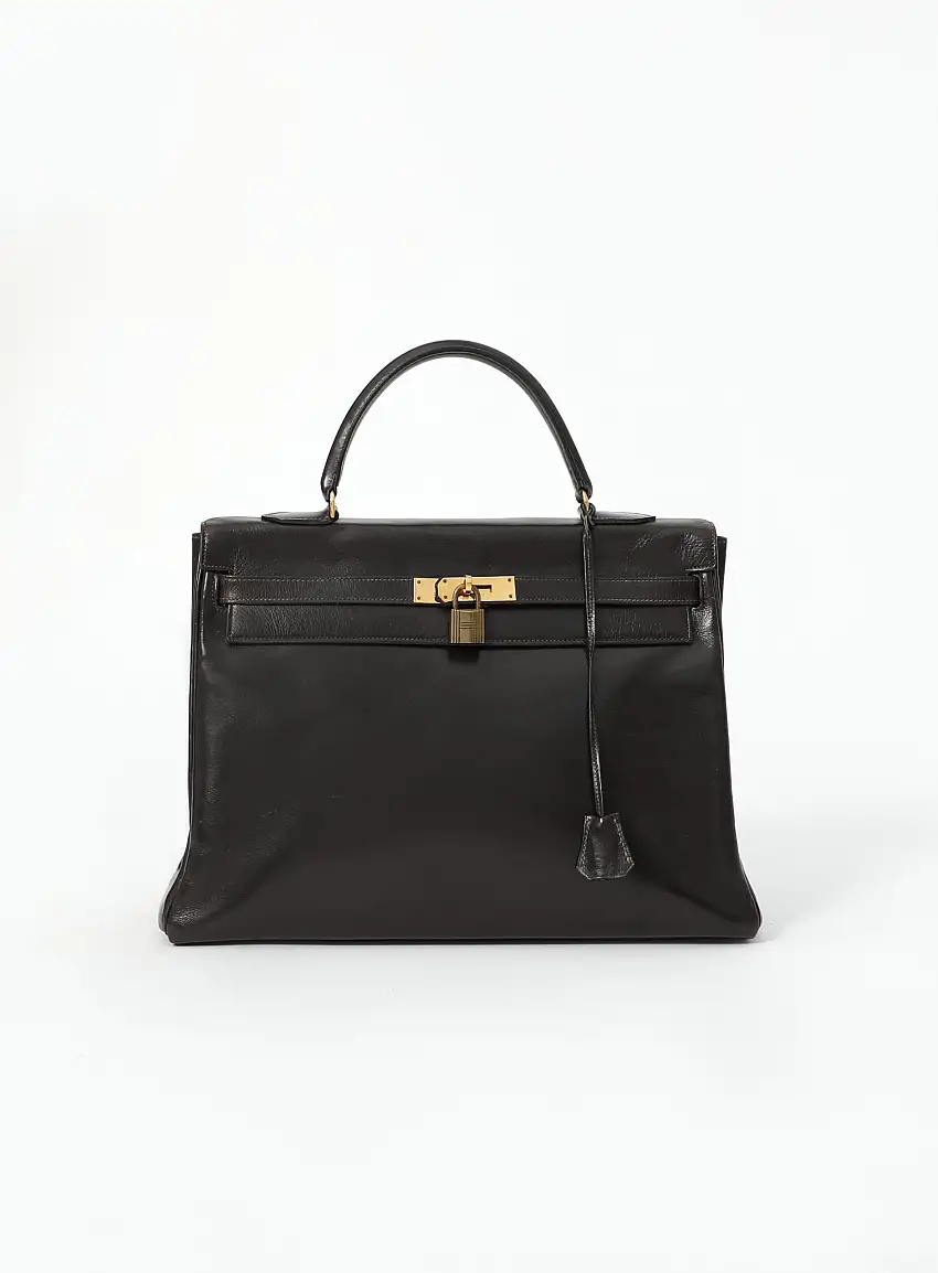 '70s Kelly Retourné 35 Box Marron | Authentique & Vintage