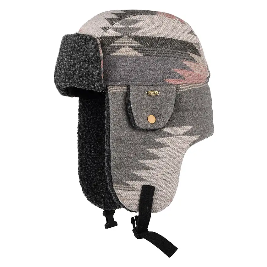 Chapka à Motif Aztèque Shauna panaché de gris SCALA