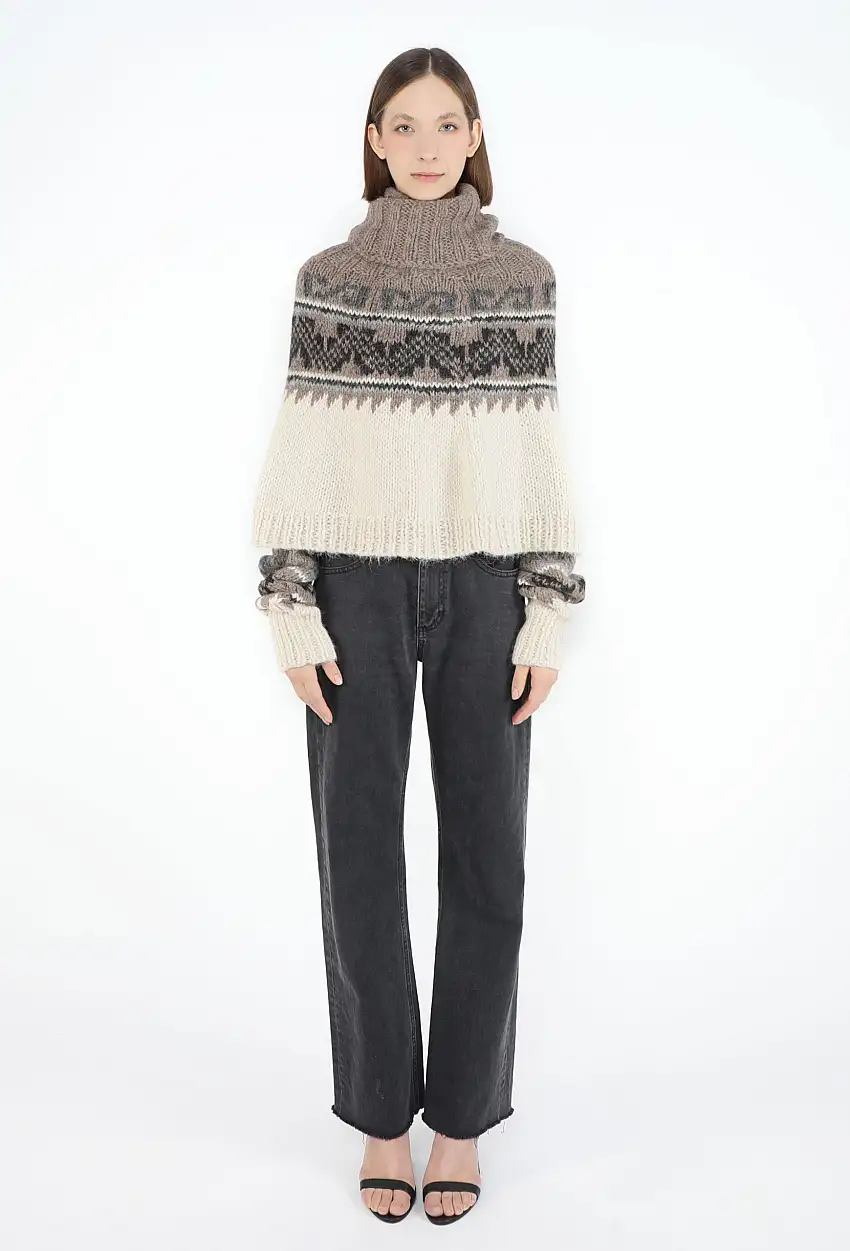 2006 Poncho et Guêtres en Tricot Alpaga - Hermès