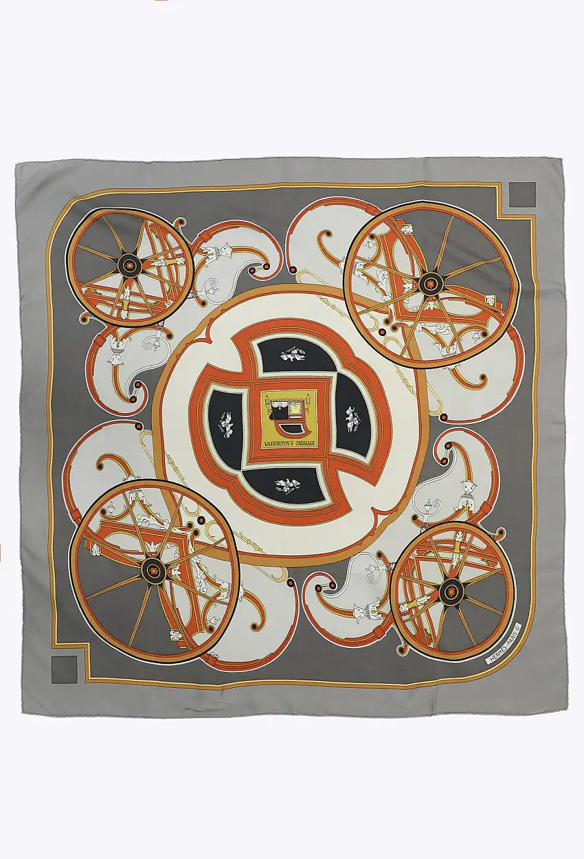 1981 Carré en Soie 90cm « Washington's Carriage » - Hermès