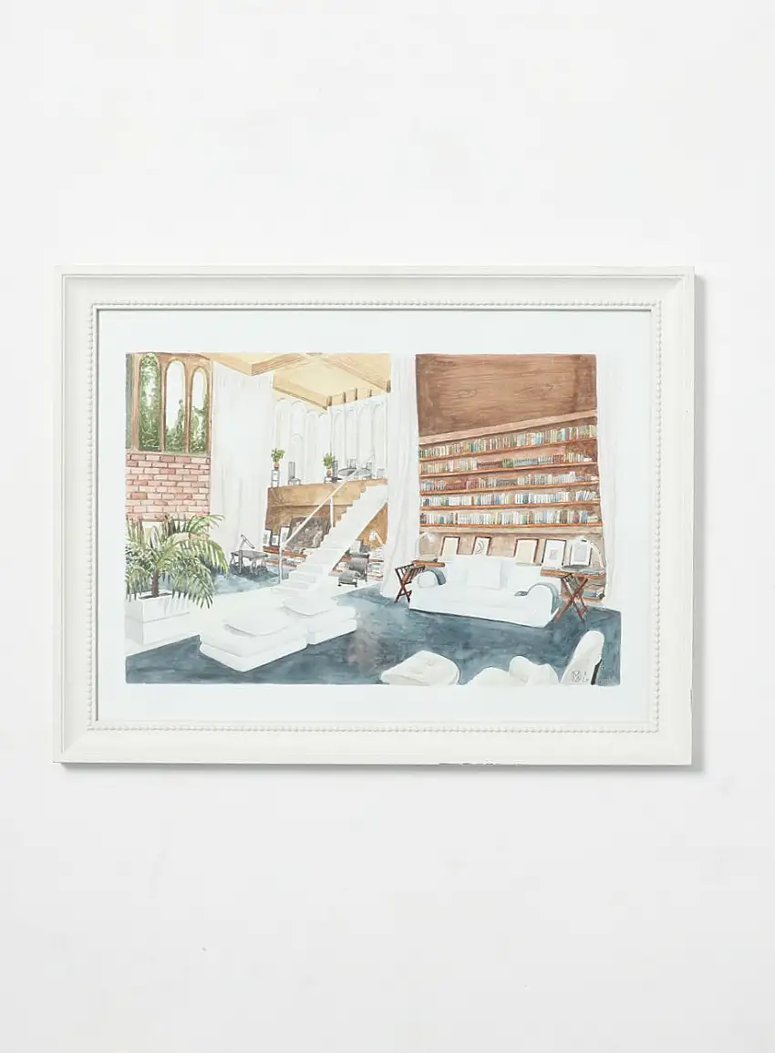 Aquarelle Encadrée 'Ricardo Bofill' | Authentique & Vintage