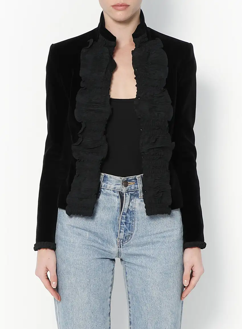Veste à Volants en Velours | Authentique & Vintage