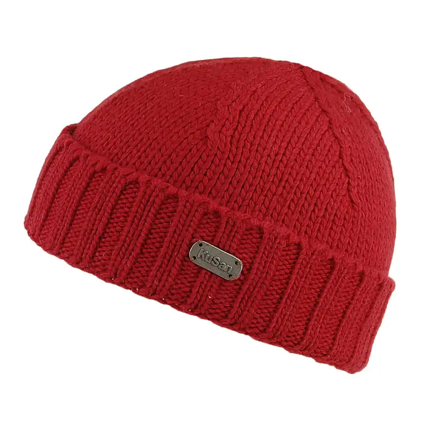 Bonnet Marin en Laine Mérinos rouge KUSAN