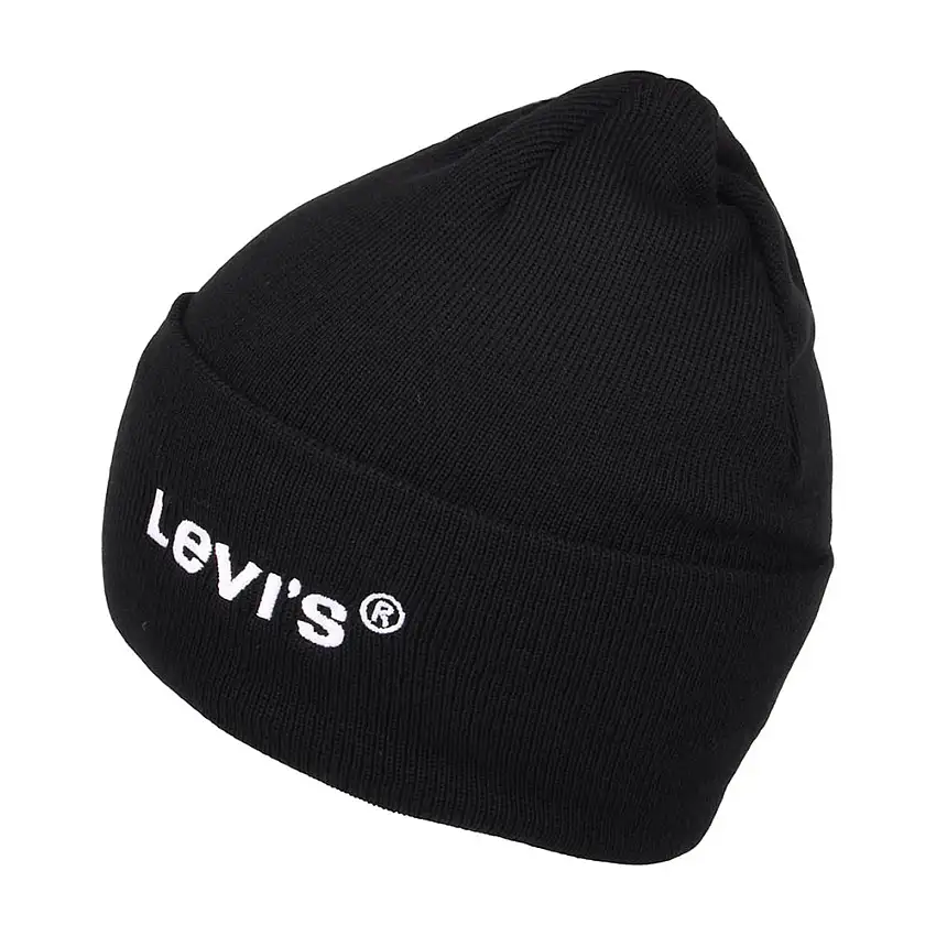 Bonnet Recyclé à Revers Wordmark noir LEVI'S