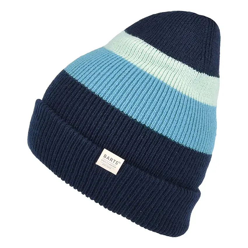 Bonnet à Revers et Rayures Cowie bleu BARTS