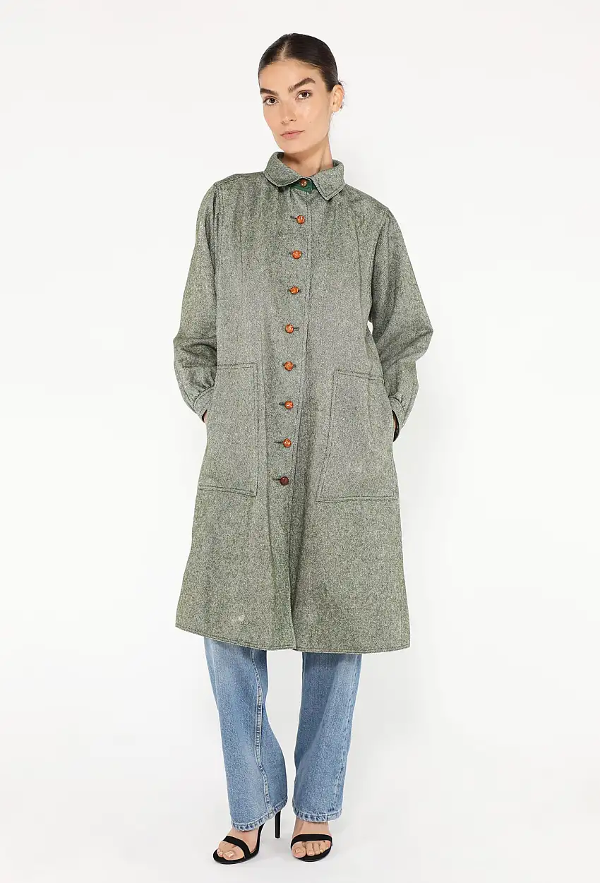 '70s Manteau en sergé de laine - Courrèges