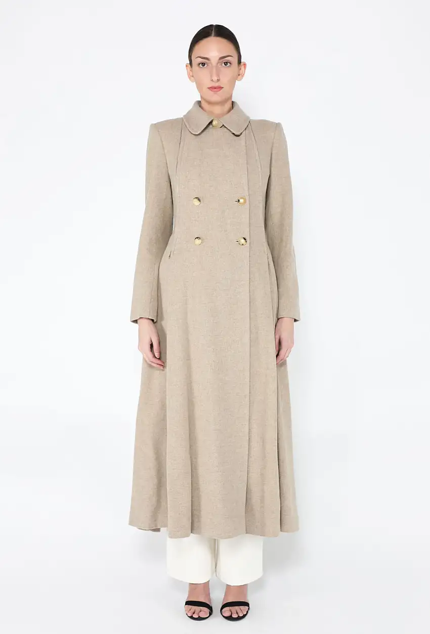 '70s Manteau Fluté en Laine - Hermès