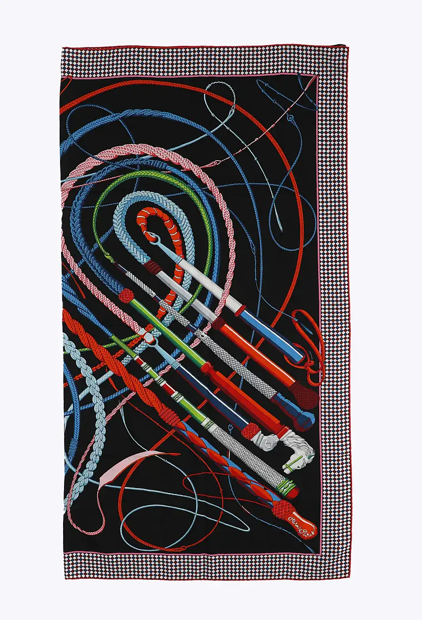 Châle Cachemire 'Fouets et Badines' 140cm - Hermès