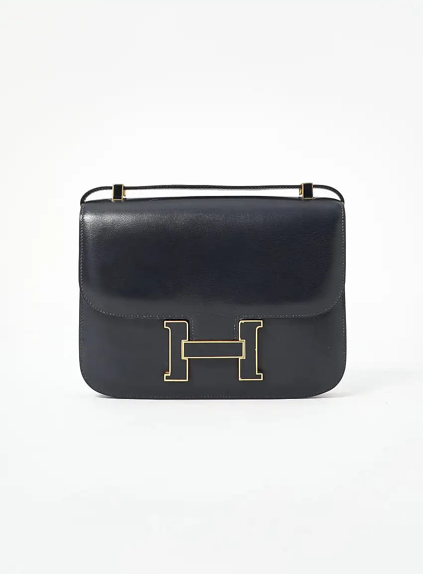 '70s Constance 24 Box & Enamel Bleu Marine | Authentique & Vintage