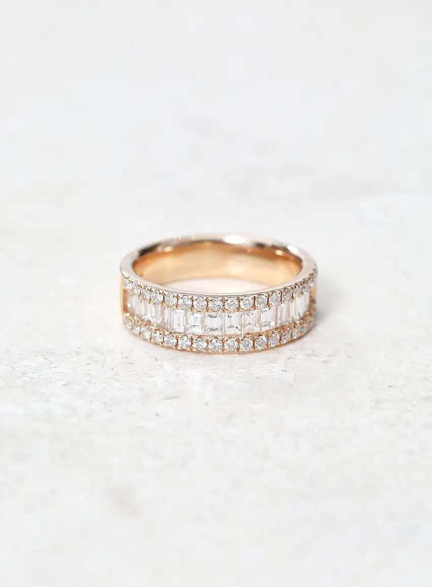 Alliance en Or Rose 18 Carats et Diamants | Authentique & Vintage