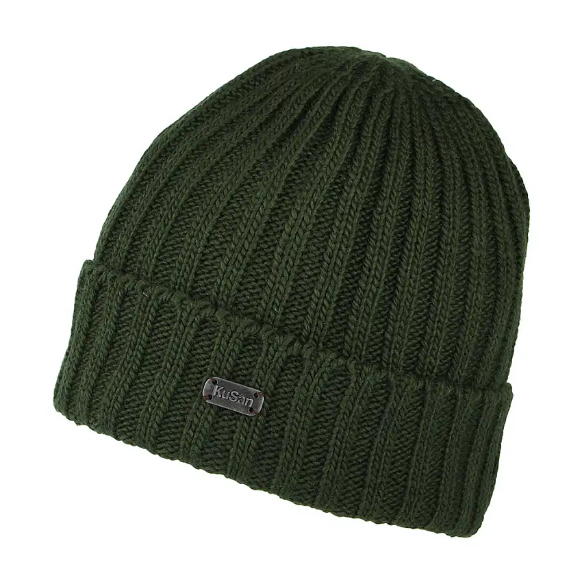 Bonnet Côtelé à Revers khaki KUSAN