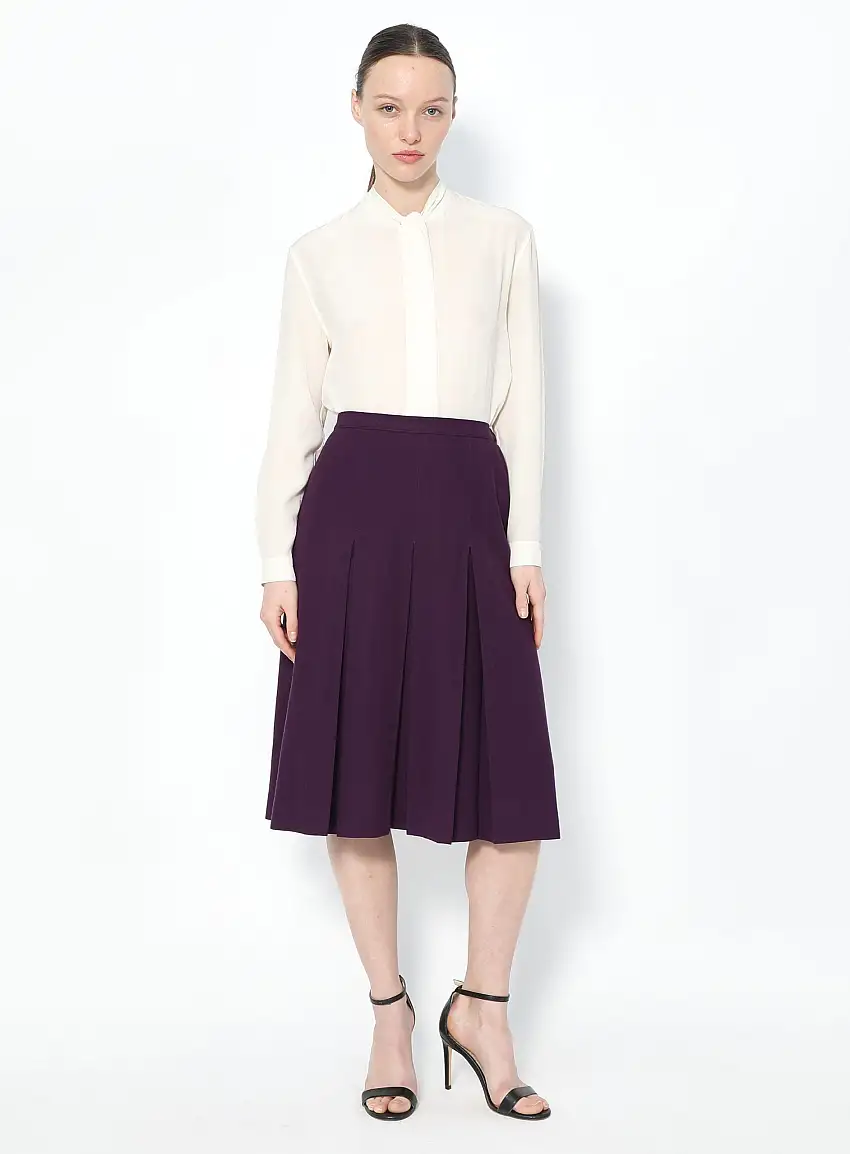 Vintage Saint Laurent Rive Gauche, Jupe Plissée en Crêpe