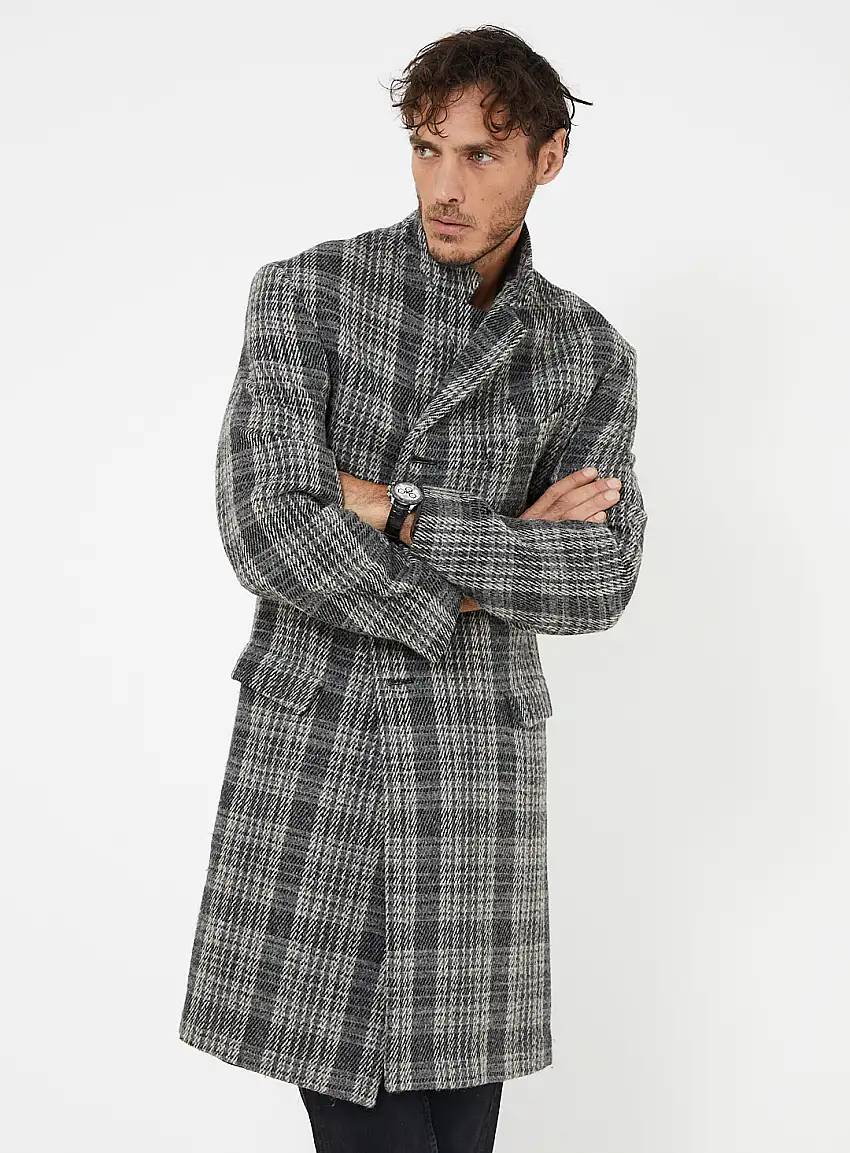 '90s Manteau Tartan en Laine | Authentique & Vintage