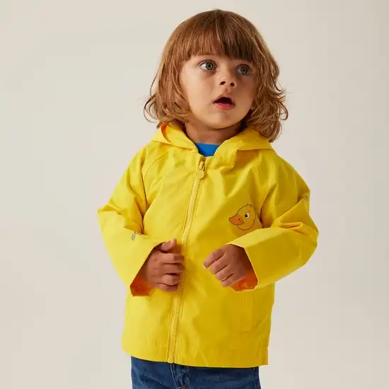 Veste à capuche Junior imperméable et légère avec imprimés animal | Jaune