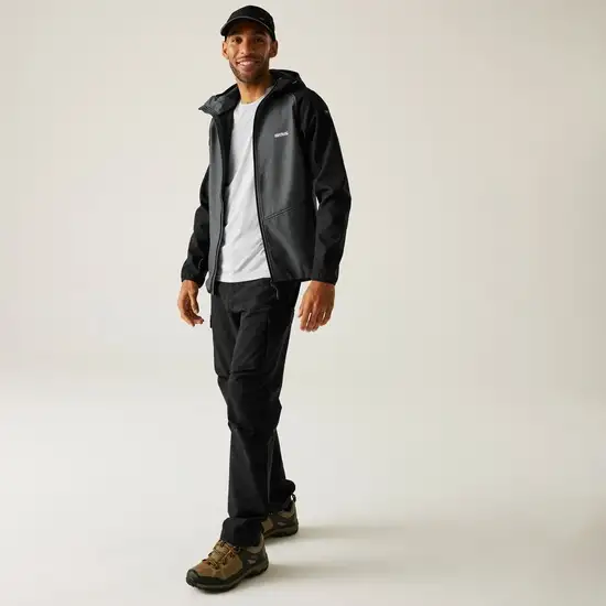 Arec III Homme Veste de marche à capuche coupe-vent softshell | Gris foncé