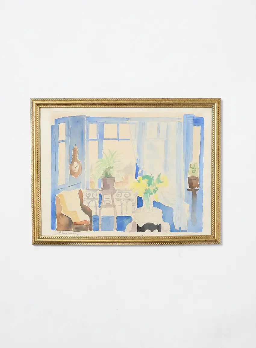 Nature Morte d'Intérieur en Aquarelle Encadrée | Authentique & Vintage