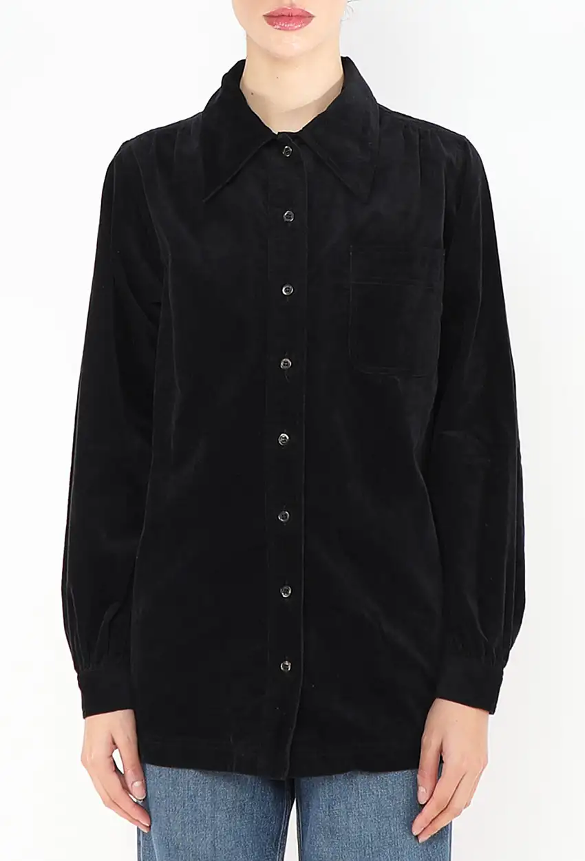 '70s Chemise en Velours Côtelé - Saint Laurent