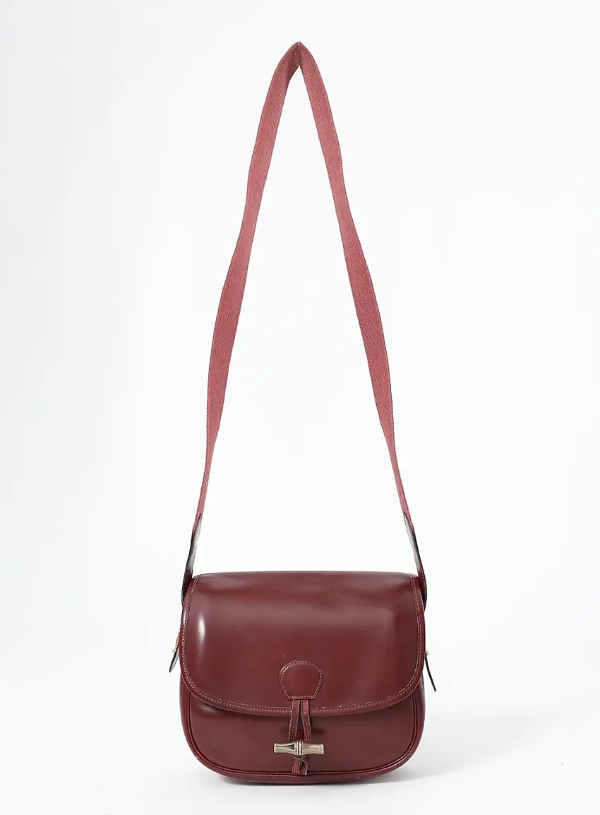 '80s Sac Duffle Bambou Box Bordeaux | Authentique & Vintage