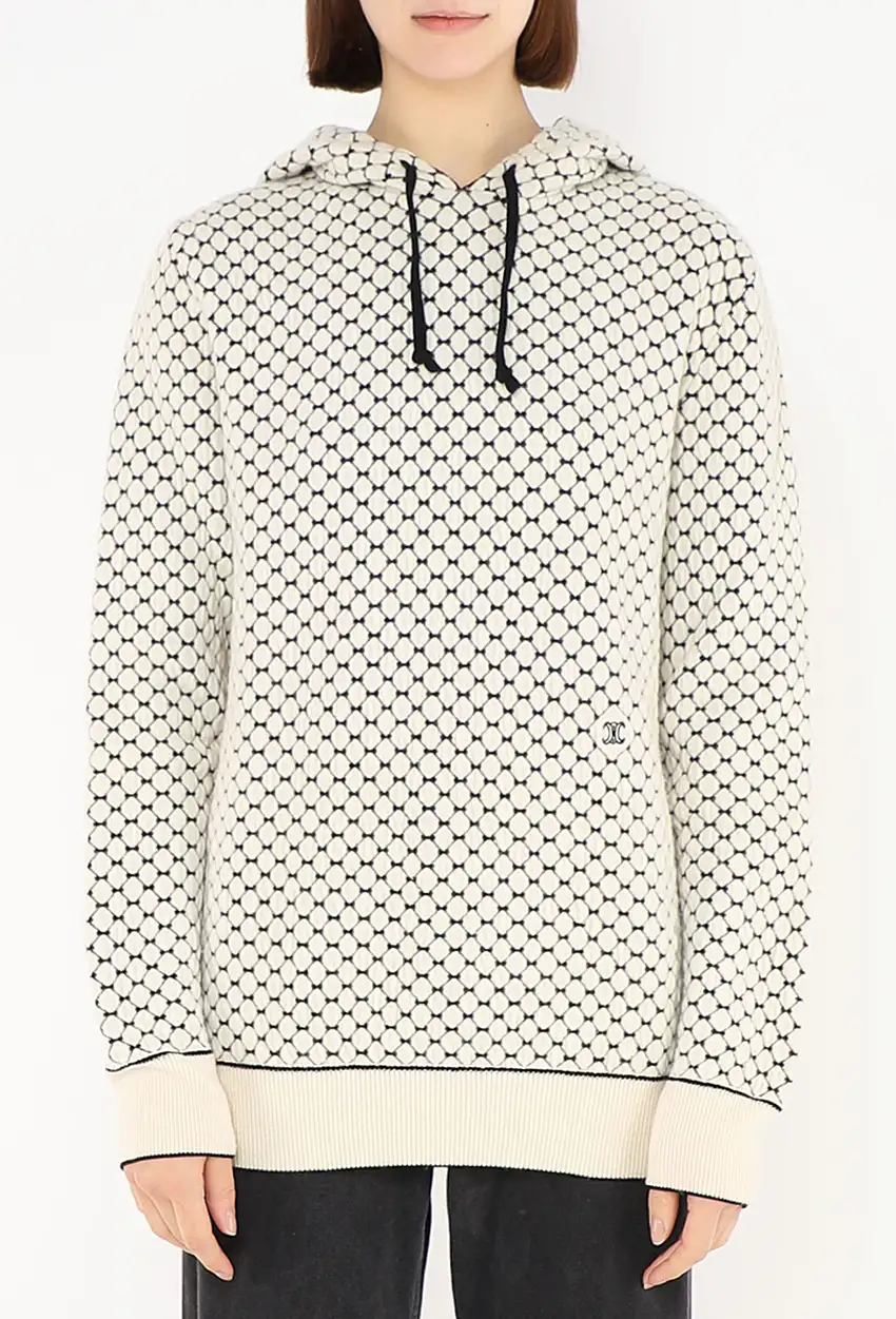 Sweat à Capuche en Maille Treillis Triomphe - Céline
