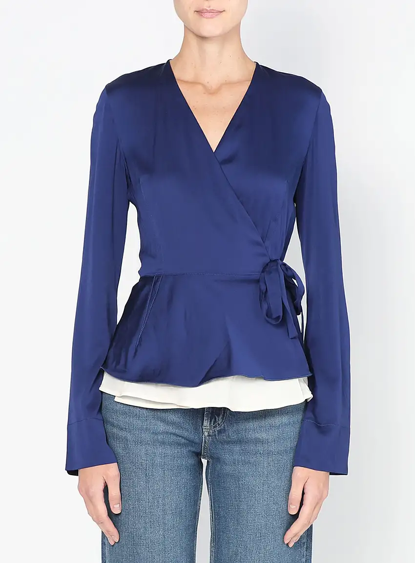 Blouse Enveloppante en Charmeuse | Authentique & Vintage