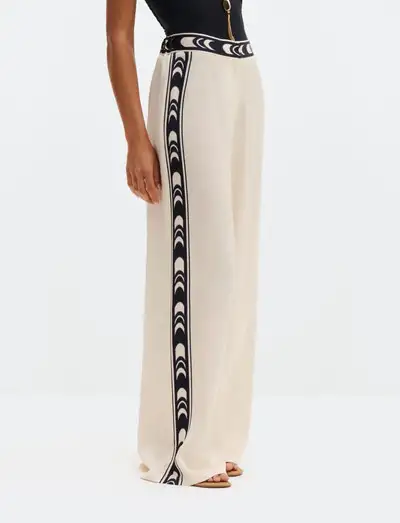 Bella Satin Look Palazzo Pants - Pantalons larges