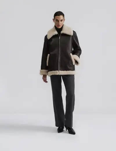 Alisson oversized shearling jacket - Vestes en cuir