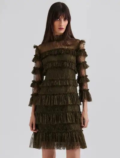Carmine Frill Lace Mini dress - Robes courtes