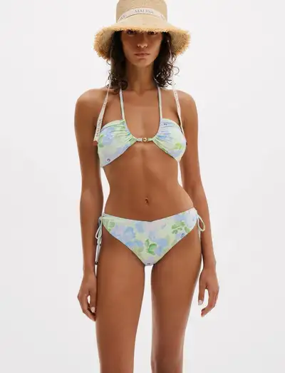Blanka Printed Drawstring Bikini Bottoms - Maillots deux pièces avec nœud sur les côtés