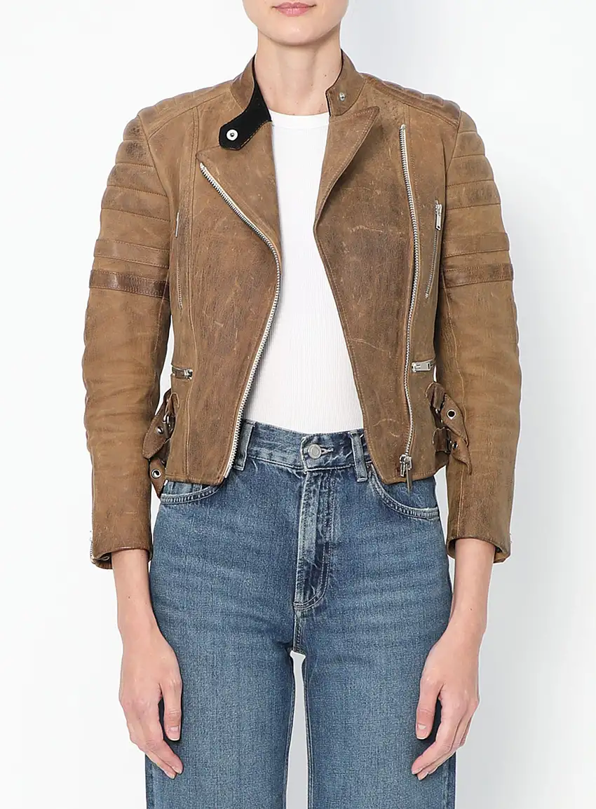 Veste de Motard en Cuir Vieilli | Authentique & Vintage