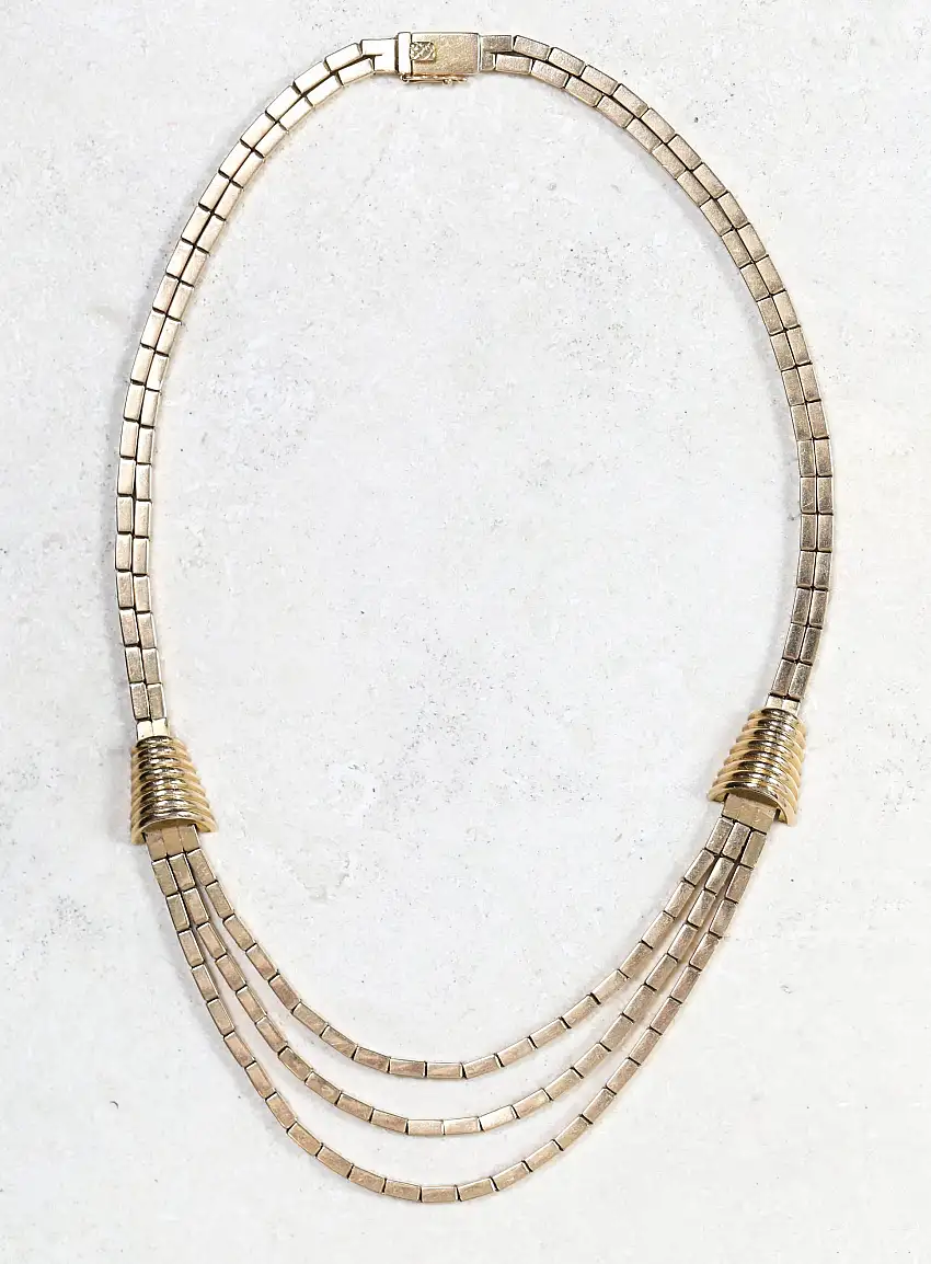 Collier articulé vintage en or jaune 18k - Bijoux Vintage
