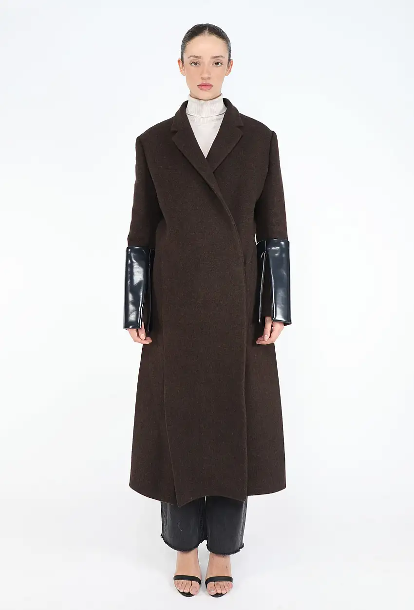 F/W 2011 Manteau d'Equitation Bordé Cuir - Céline