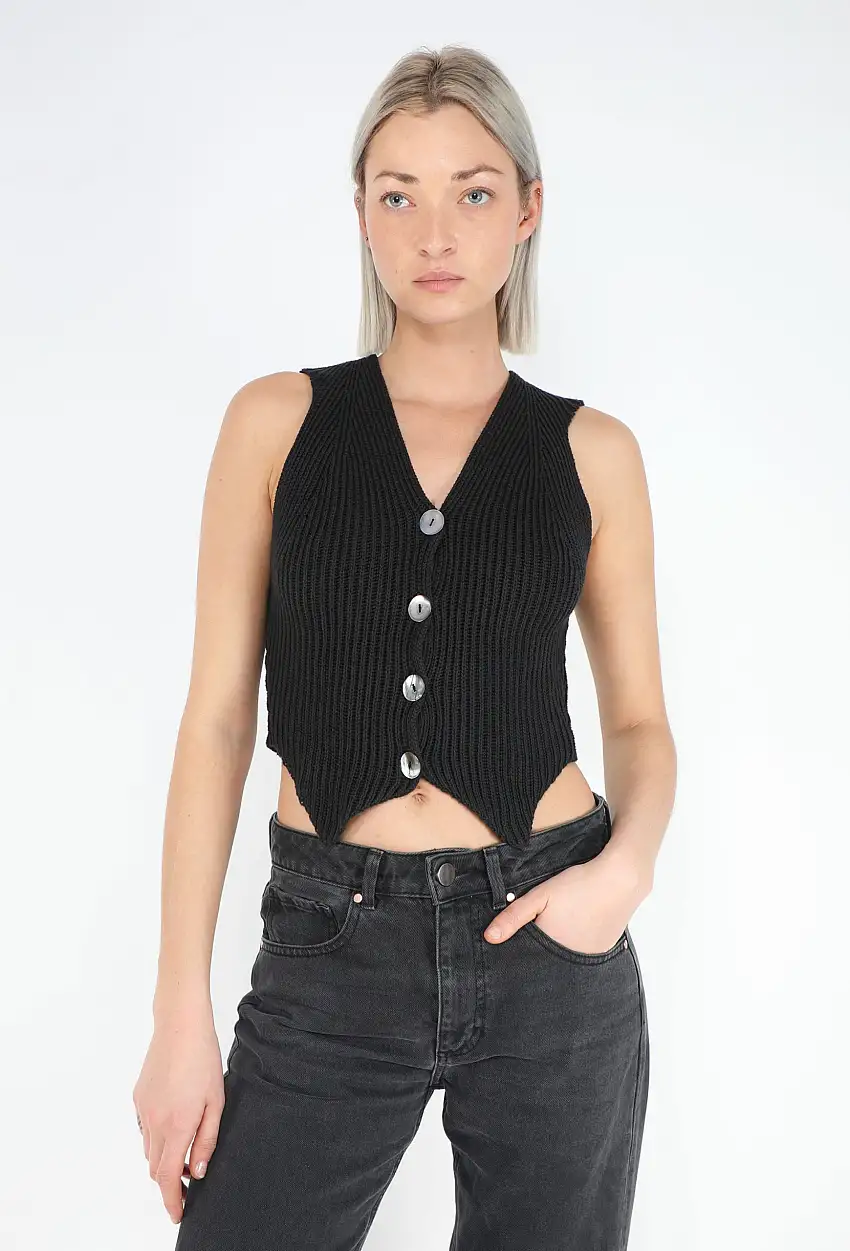 '90s Gilet en Maille Côtelée - Maison Margiela
