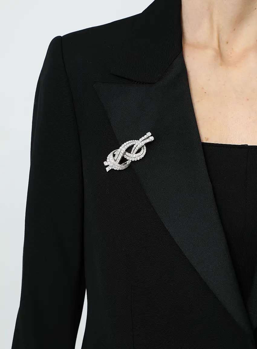 Clip en Or Blanc 18k, Platine & Diamants | Authentique & Vintage