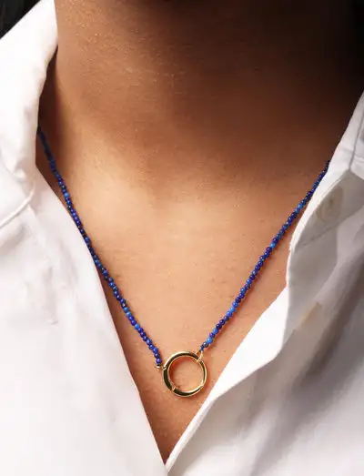 Gemstone Charm Lock Chain - Colliers chaîne