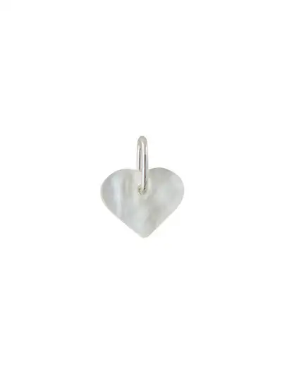 Pearl heart charm - Silver - Pendentifs