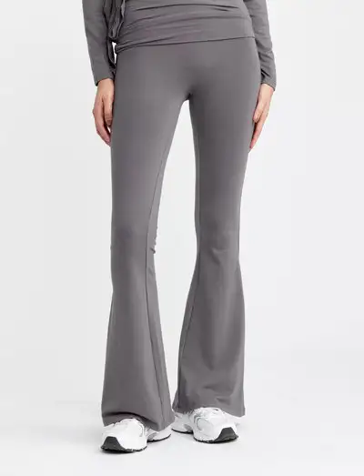 FOLDING WAISTBAND FLARE - Pantalons